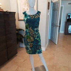 Cache - Blue multi color dress